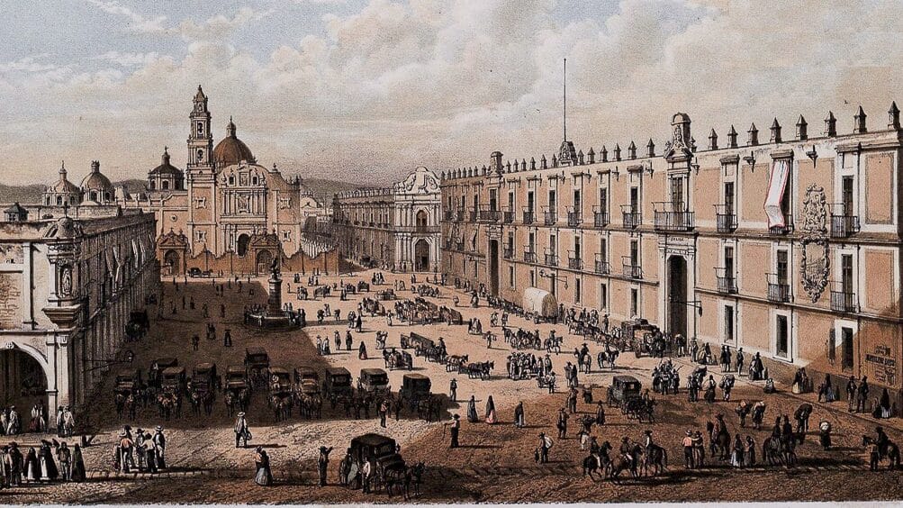 Imagen antigua del Palacio de la Inquisición de la Ciudad de México donde fue encarcelado Morelos.