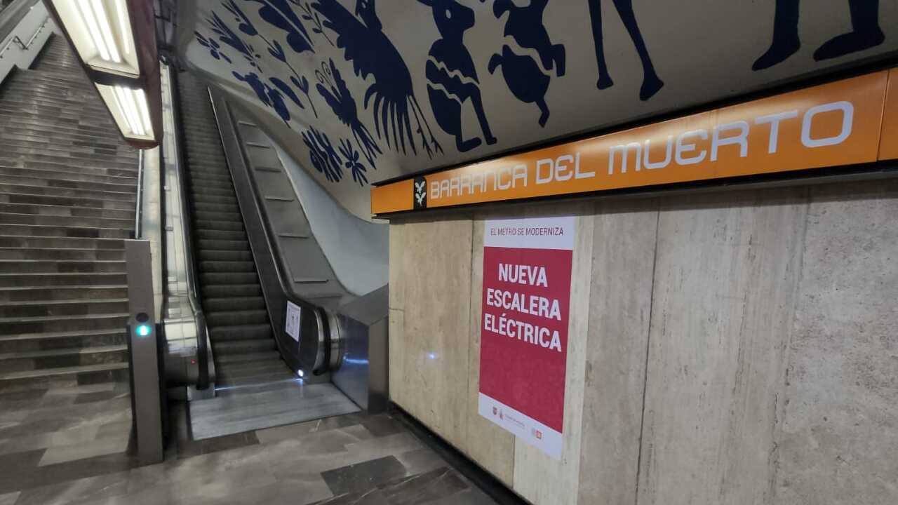 Metro Barranca del Muerto estrena escaleras eléctricas